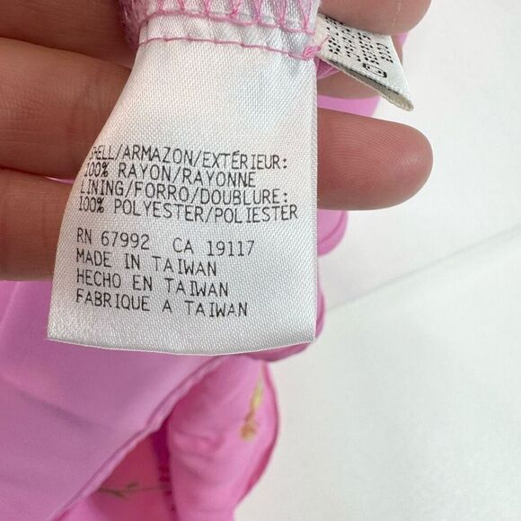 Sigrid Olsen Midi Dress Womens 12 90s Y2k Floral Surplice Sleeveless Pink - Picture 4 of 10